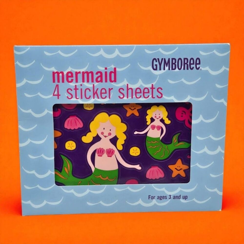 2002 Gymboree Vintage Rare Pack Mermaid Stickers 4 Sheets Octopus Jelly Starfish